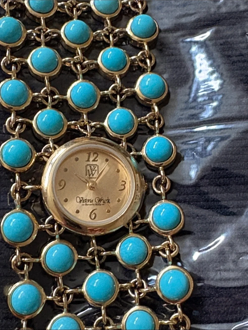 Victoria Wieck Beverly Hills Womens Watch 22mm Blue Cabachon B8536